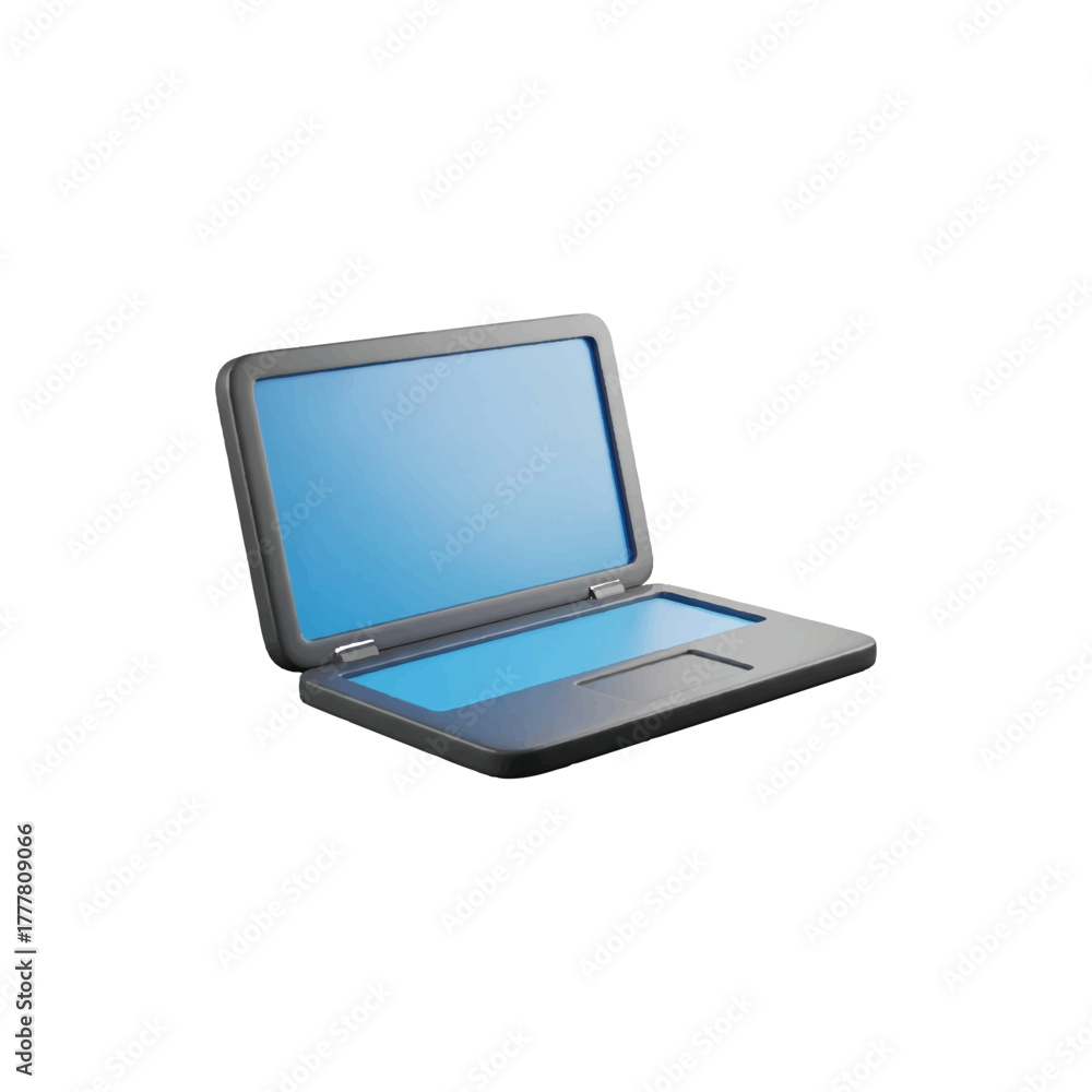 Fototapeta premium 3d laptop icon Ultra Thin 3D Laptop Vector Illustration.