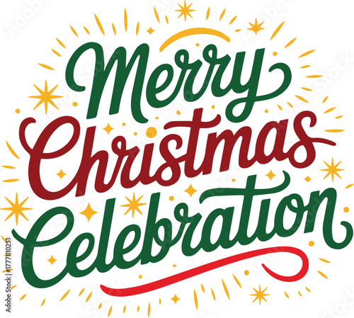 Merry Christmas celebration typography design 2025