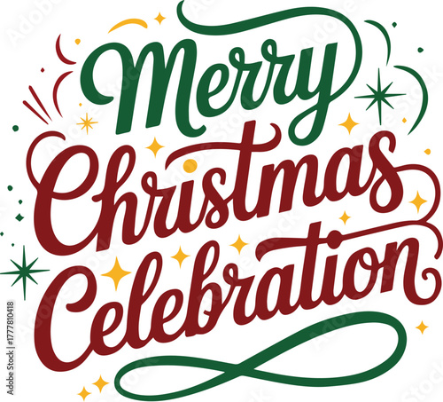 Merry Christmas celebration typography design 2025
