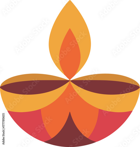 Diwali Oil Lamp Illustration for Festival of Lights Celebration