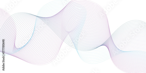 Abstract wavy lines background. Purple blue color gradient. ector illustration, flat, clip art