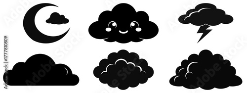 Cloud Shapes Silhouette Icon Collection