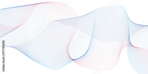 Technology abstract lines on white background. Abstract white blend digital technology flowing wave lines background. Modern glowing moving lines design..  Vector illustration, flat, clip art