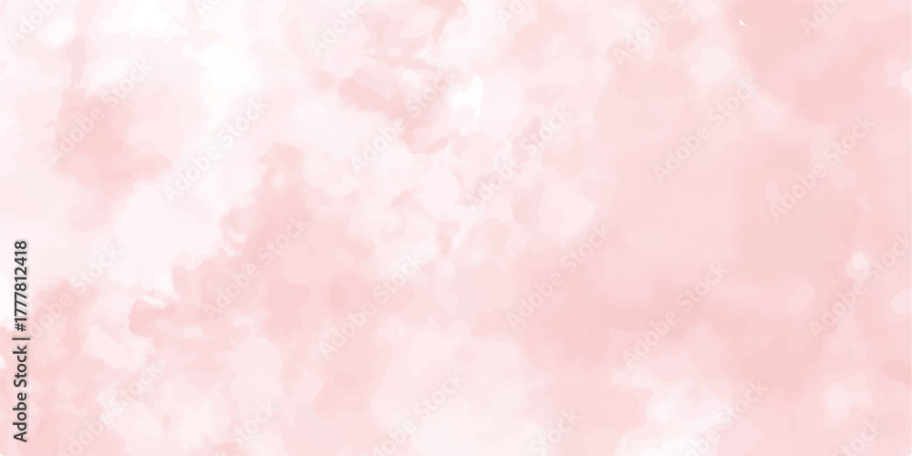 Abstract pink color watercolor splash background. Watercolor painting soft texture on wet white paper.Blue sky shades color watercolor illustration,watercolor background concept,