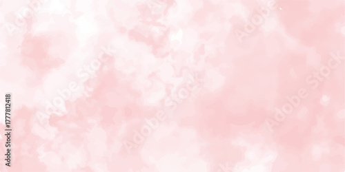 Abstract pink color watercolor splash background. Watercolor painting soft texture on wet white paper.Blue sky shades color watercolor illustration,watercolor background concept,