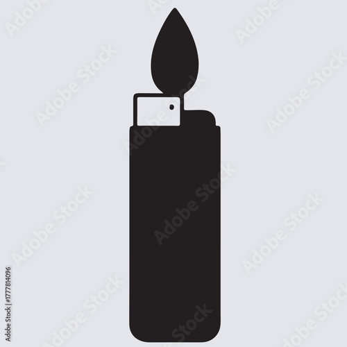 flame lighter icon silhouette vector art illustration