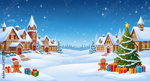 christmas tree in the snow