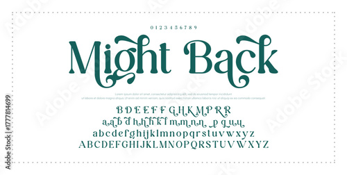 Elegant Font Uppercase Lowercase and Number. Classic Lettering Minimal Fashion Designs. Typography modern serif fonts regular decorative vintage concept. vector illustration