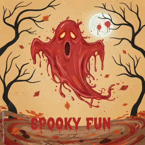 Playful Ghost Illustration for Halloween Theme and Spooky Events