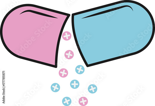 고체형태의 둥근 캡슐 알약