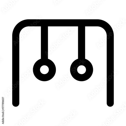 Pendulum Weight Suspended Pivot Swinging Back icon showing a swinging mass demonstrating motion and physics