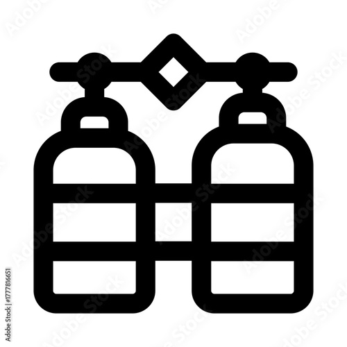 Oxygen Tank icon depicting a medical or diving cylinder providing breathable air for safety and health