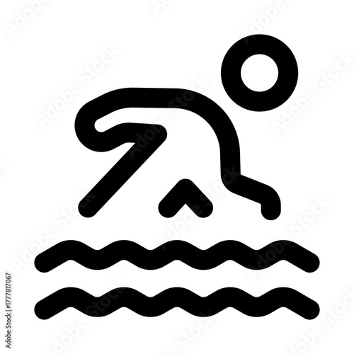 Swimming dynamic illustration capturing motion, athleticism, and water sport excitement in a modern creative style