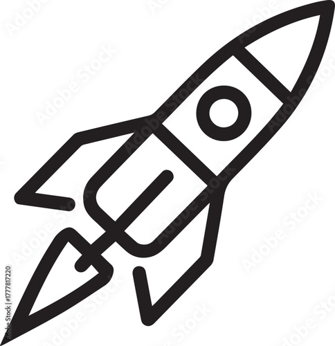 A stylized rocket ship taking off, symbolizing innovation, progress, and the pursuit of ambitious goals