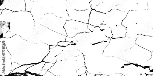 Detailed Transparent Vector Overlay of Cracks and Distressed Lines – Grunge Texture Inspired by Dried Earth Surfaces for Design and Graphic 