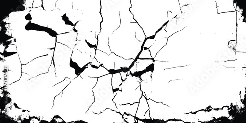 Cracked black and white surface texture, perfect for use in grunge design, vintage backgrounds. 