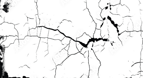 Cracked age concrete stone wall texture grunge damage stain background. Grey dirty old crack broken concrete plaster wall, monochrome, black and white
