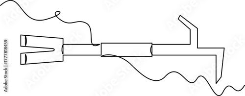 one line art Fire Hook New York vector illustration. line art, one continuous line, simple, hand drawn and sketch style. for icons, symbols, signs or logos. PNG
