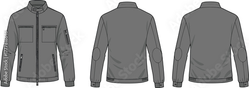 Male fashion illustration, casual outfit front and back, white t-shirt, green shorts, black sneakers, character design, apparel template, hairstyle variation