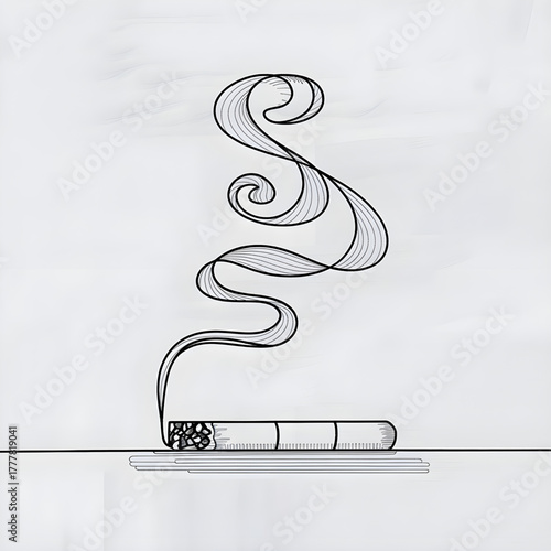 Rising smoke curling into the air, creating an abstract pattern, symbolizing fire, warmth, mystery, or pollution