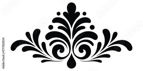 Floral ornament design – decorative vintage pattern, baroque flourish vector, elegant ornamental element