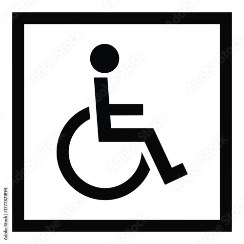 Accessible Icon Depicting Wheelchair Accessibility Symbol for Inclusive Design and Universal Access