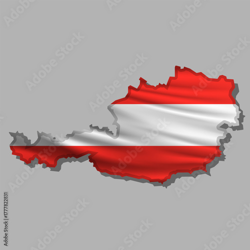 Vector flag Austria in the form of a map