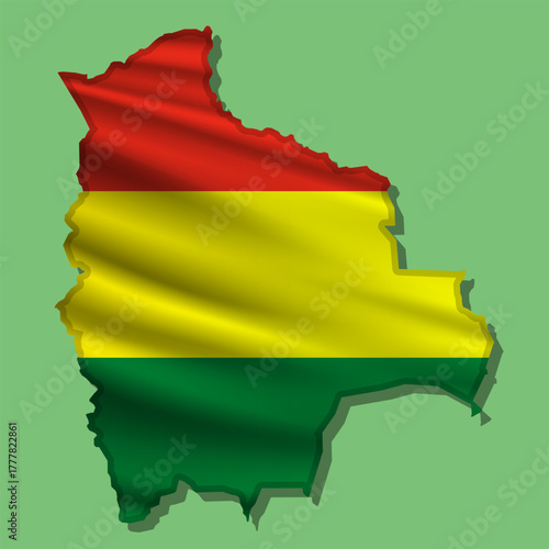 Vector flag Bolivia in the form of a map