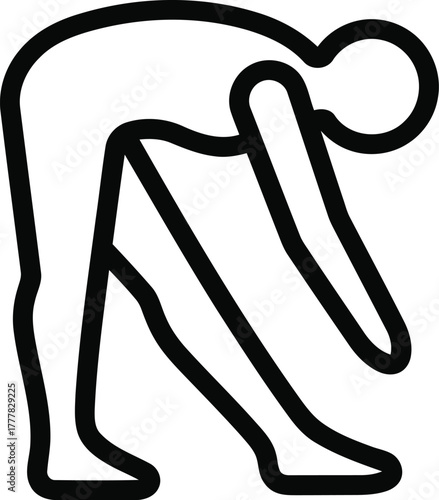 Person stretching down to touch toes isolated on transparent background