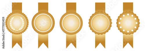 Badge icon. Award sign vector set. Achievement sign set. Checkmark prize reward badge. Winner best reward isolated icon set