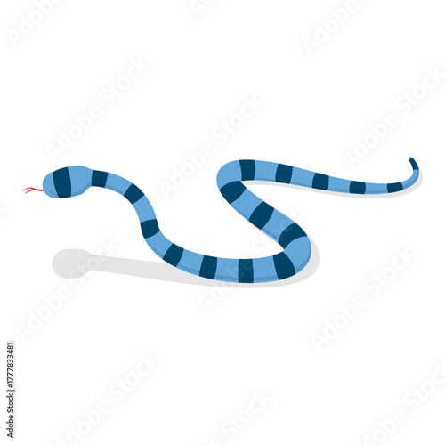 3D Isometric Flat Vector Illustration of Colorful Poisonous Snakes, Vivid Toxic Serpents. Item 7