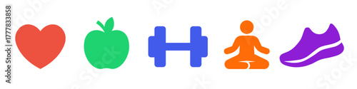 Fitness icons. Wellness icon set
