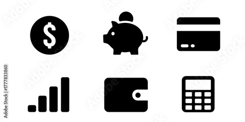 Finance icon set. Money icons vector