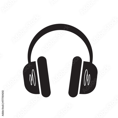 Minimal flat black and white icon. Relaxing music