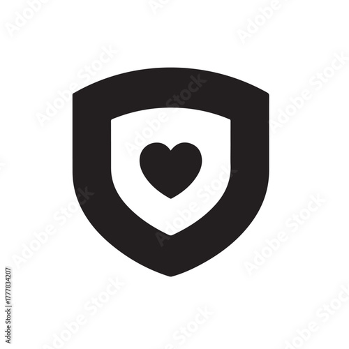 Minimal flat black and white icon. Healthy boundaries