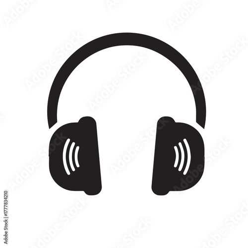 Minimal flat black and white icon. Relaxing music