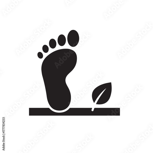 Minimal flat black and white icon. Grounding technique