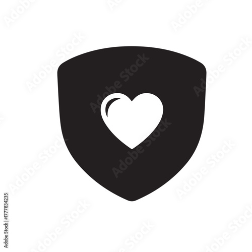 Minimal flat black and white icon. Healthy boundaries