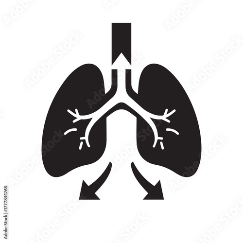 Minimal flat black and white icon. Grounding technique 