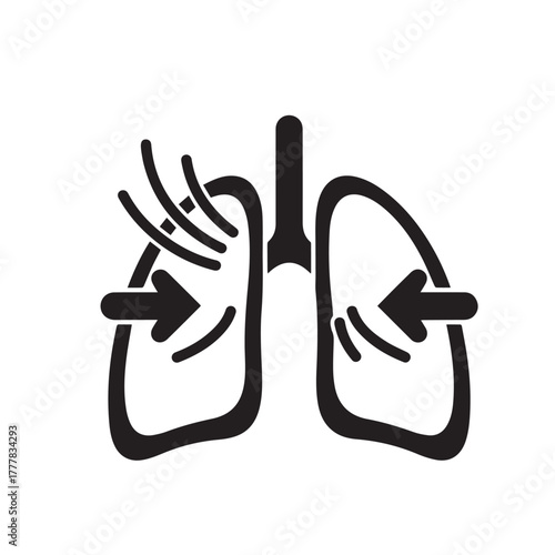 Minimal flat black and white icon. Grounding technique 