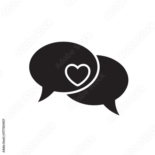 Minimal flat black and white icon. Therapy session