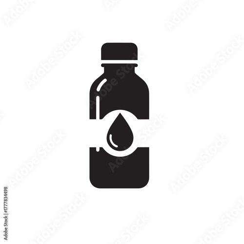 Minimal flat black and white icon. Hydration reminder