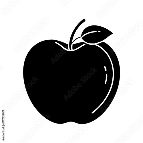 Black silhouette of an apple icon