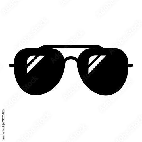 Black silhouette of aviator sunglasses icon