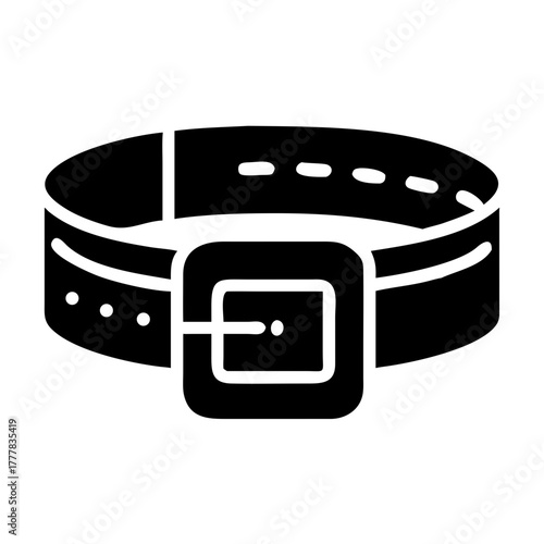 Black belt with a square buckle icon