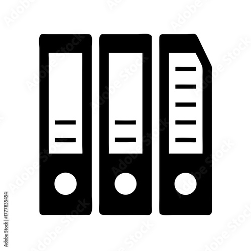 Three black binders icon