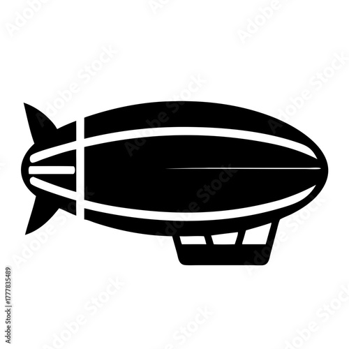 Black icon of a blimp icon