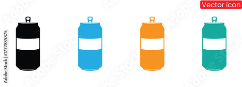 Get vibrant soda cans in assorted colors for branding mockups and cool beverage promotions, a modern and refreshing graphic illustration for your project.