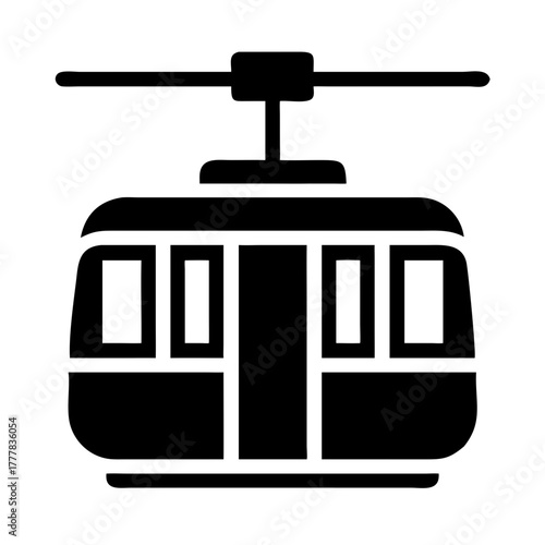 Black and white icon of a cable car icon