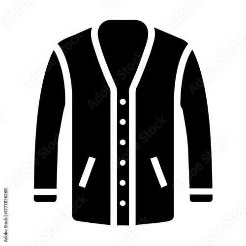 Black cardigan icon icon